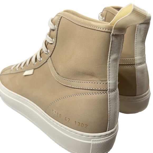 NEW Common Projects Tournament High Top Sneakers Nubuck Tan Shoes 5180 42 ITALY - Picture 13 of 13